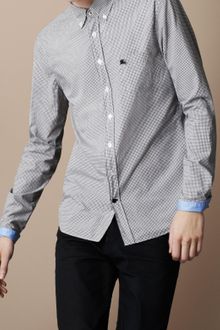 Burberry Brit Micro Check Cotton Shirt - Lyst