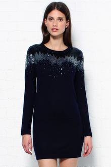 Markus Lupfer Navy Sequin Knit Dress - Lyst