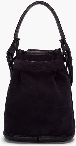 Opening Ceremony Small Black Suede Bucket Bag in Black | Lyst