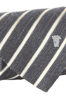 Versace Chevron Stripe Dynasty Tie - Lyst