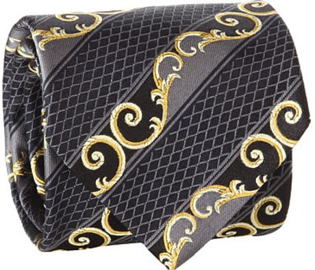 Versace Diamond Scroll Tie in Gray for Men (g) - Lyst