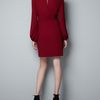 Zara Puff Sleeve Dress in Red (maroon) - Lyst