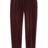 Alexander Mcqueen Velvet High Rise Skinny Pants in Purple (burgundy) - Lyst