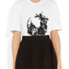 Alexander Mcqueen Embellished Cotton Tshirt in White - Lyst