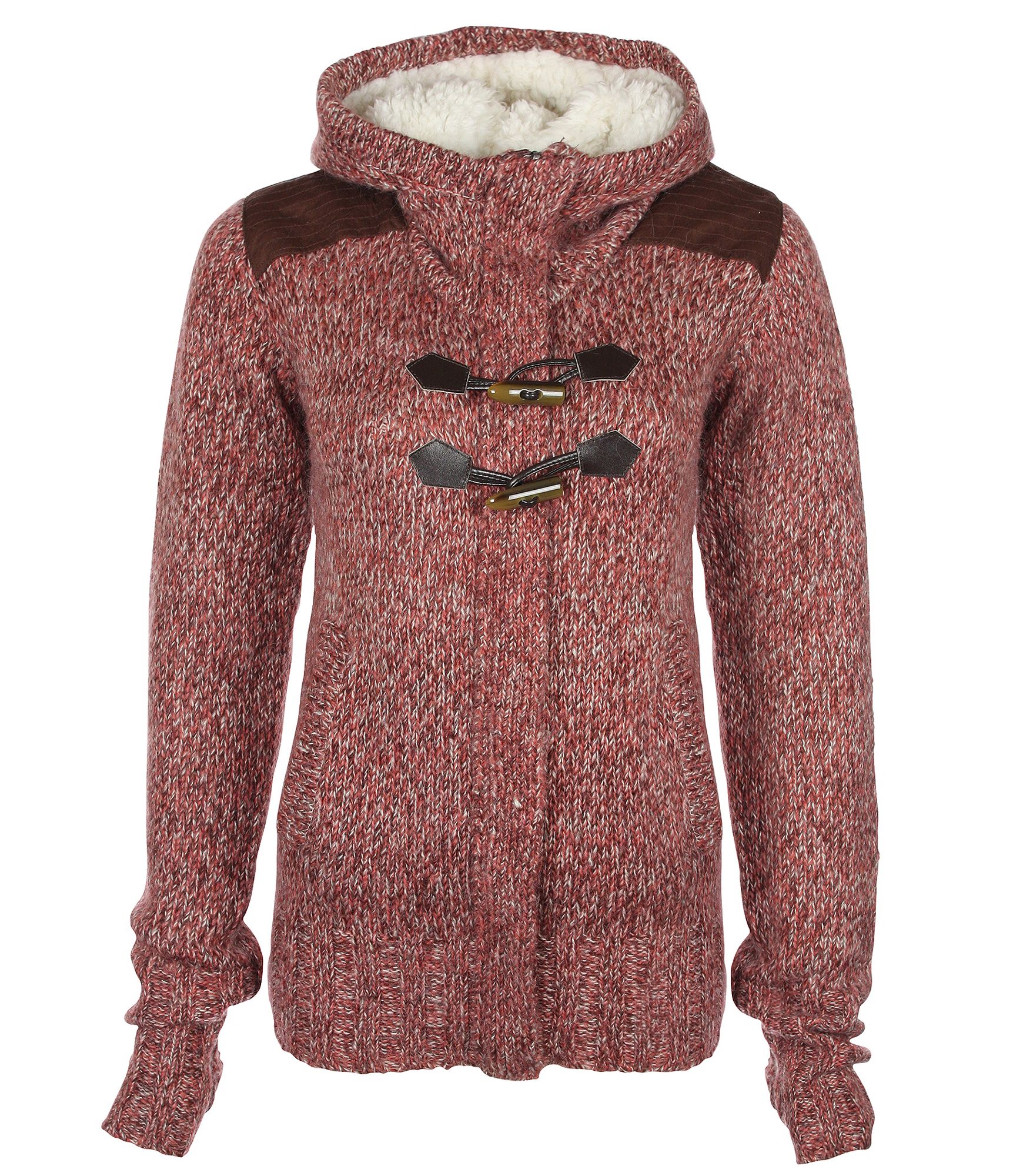 Bench Wolfster Heavy Zip Thru Cardigan Jacket in Red (brown) Lyst