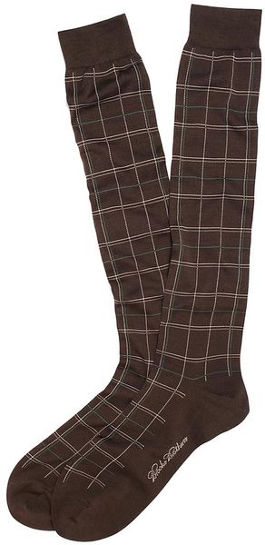 Brooks Brothers Windowpane Overthecalf Socks - Lyst