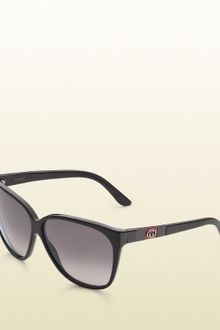Gucci Large Square Frame Sunglasses with Gg Logo and Web On Temples - Lyst