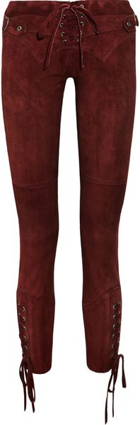 Isabel Marant Eden Stretchsuede Skinny Pants - Lyst