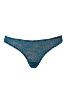 Kiki De Montparnasse Emeraldblack Leavers Lace Ingenue Thong - Lyst