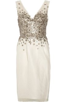 Lela Rose Embellished Silk Organza Dress - Lyst
