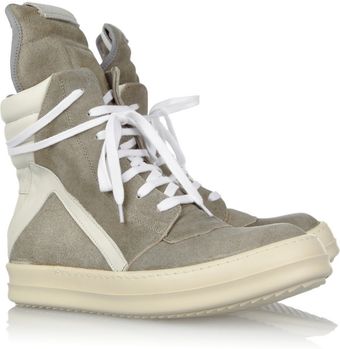 Rick Owens Suede Hightop Sneakers - Lyst