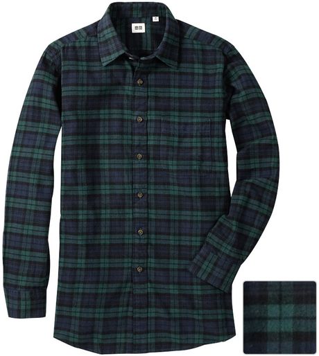 uniqlo flannel green