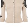 Karen Millen Lace Insert Cardigan in Beige (cream) - Lyst