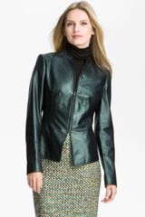 Lafayette 148 New York Pearlized Leather Jacket