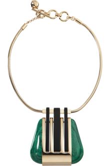 Lanvin Abstract Deco Triangle Pendant Necklace - Lyst