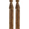 Oscar De La Renta Long Chain Tassel Earrings in Gold (brass) - Lyst