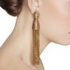 Oscar De La Renta Long Chain Tassel Earrings in Gold (brass) - Lyst