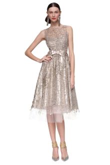 Oscar de la Renta Sequin Lame Degrade Dress - Lyst