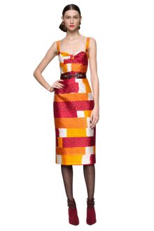 Oscar de la Renta Silk Cotton Sleeveless Dress - Lyst