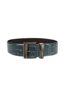 Oscar de la Renta Alligator Resin Wide Buckle Belt - Lyst