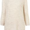 Topshop Knitted Grill Stitch Jumper in Beige (cream) - Lyst