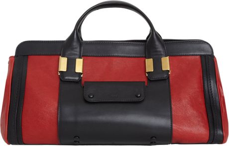 Chloé Colorblock Medium Alice Satchel in Red (gold) - Lyst