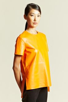 Givenchy Givenchy Womens Lamb Leather Manches Top - Lyst