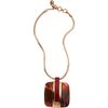 Lanvin Abstract Deco Square Pendant Necklace in Red (rose) - Lyst