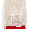 Chloé Belted Lace Blouse in White - Lyst