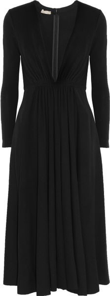 Michael Kors Wooljersey Midi Dress in Black - Lyst