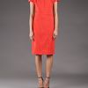 Narciso Rodriguez Cap Sleeve Dress in Red (poppy) - Lyst