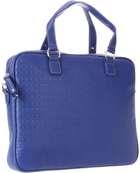 Nine West Nine West Embossed 9s Laptop Cross Body in Blue Nine West Nine West Embossed 9s Laptop Cross Body in Blue