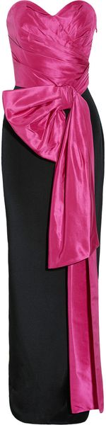 Notte By Marchesa Pleated Silktaffeta and Crepe Gown - Lyst