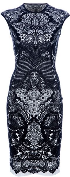 Alexander McQueen Fitted Paisley Dress - Lyst