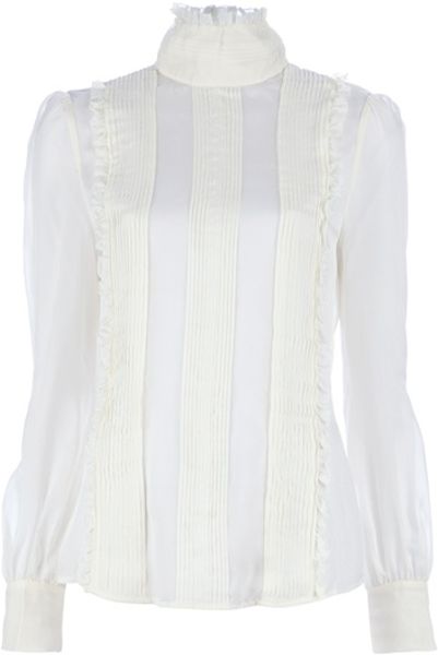 Alexander Mcqueen Victorian Blouse in White - Lyst