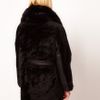 Asos Collection Fur Coat with Pu Belt in Black - Lyst