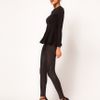 Asos Collection  Top with Peplum in Bonded Fabric in Black - Lyst