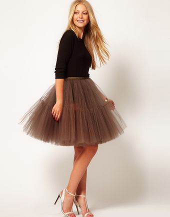 Asos Full Skirt in Mesh - Lyst