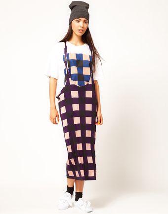 Danielle Scutt Silk Jersey Vest Dress in Check Print - Lyst