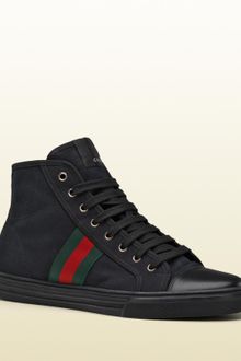Gucci Hitop Laceup Sneaker with Signature Web Detail - Lyst
