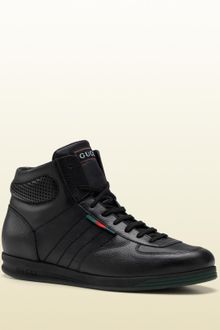 Gucci Hitop Laceup Sneaker with Signature Web Detail - Lyst