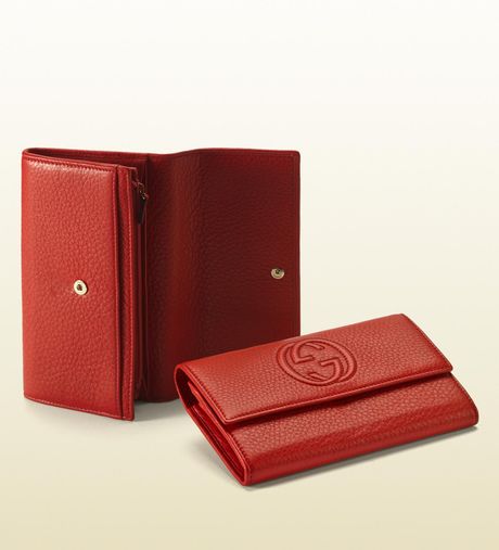 Gucci Burnt Orange Leather Continental Wallet in Red (orange) - Lyst