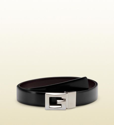 Gucci Reversible Belt with Raised Square G Buckle in Black for Men | Lyst