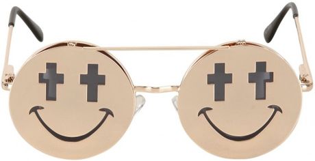Jeremy Scott Shiny Smile Sunglasses in Gold for Men - Lyst