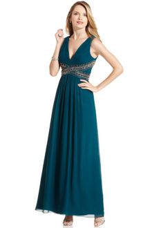 Js Collections Sleeveless Beaded Evening Gown - Lyst