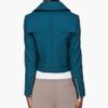 Kenzo Teal Rabbit Fur Trim Jacket in Blue (teal) - Lyst