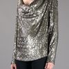 Michael Kors Sequin Top in Silver - Lyst