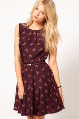 Oasis Fox Print Skater Dress