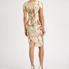 Oscar De La Renta Peplum Dress in Gold - Lyst