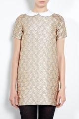 Paul & Joe Sister Gold Brocade Dress with Detachable Collar